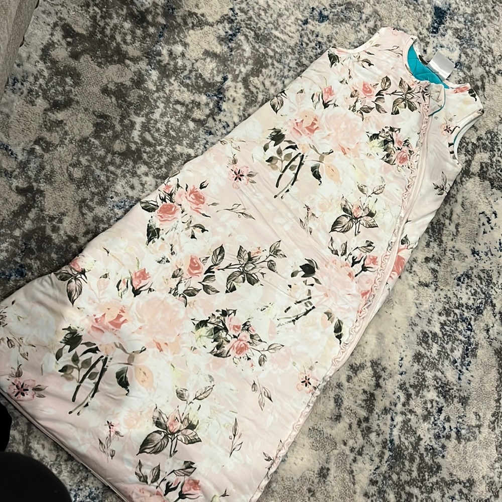 Posh Peanut Floral Pink Cream Sleeveless Sleep Sack
